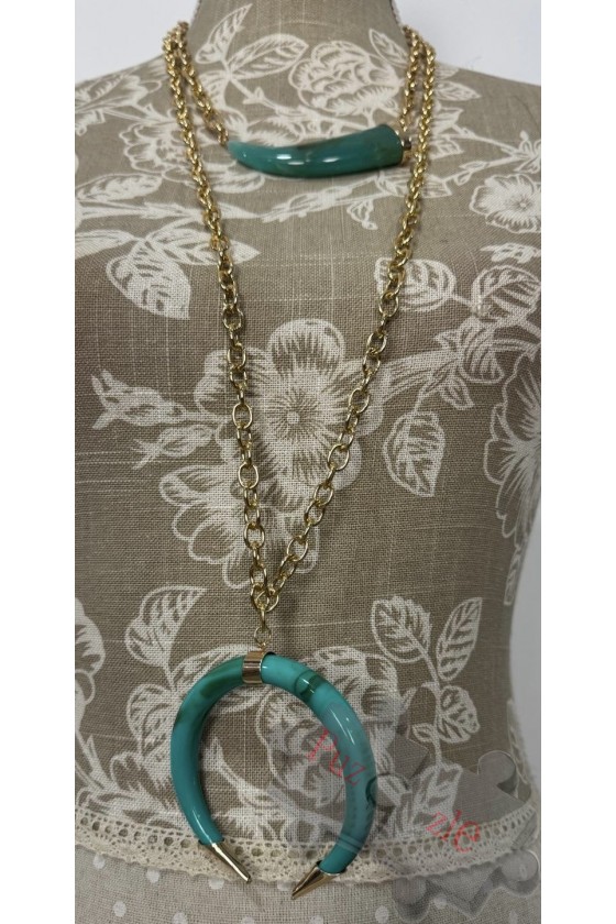 Md.Collar largo turquesa