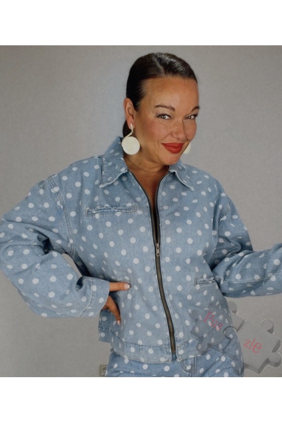 Md.Chaqueta lunares denim